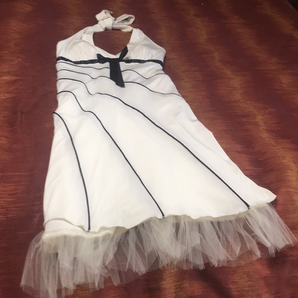 Halter tuxedo dress